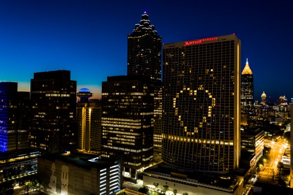 Marriott Marquis Aerial View   Atlanta GA 0660 by Sanjeev Singhal
